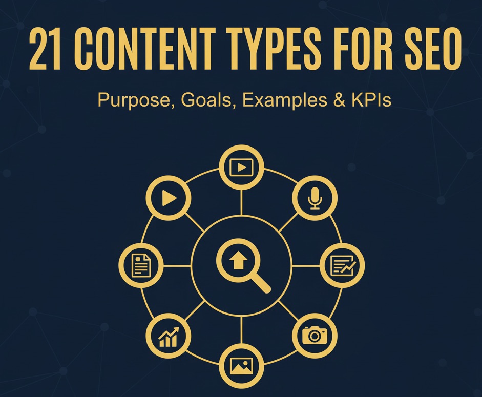 Featured image for 21 Content Types for SEO: Purpose, Goals, Examples & KPIs